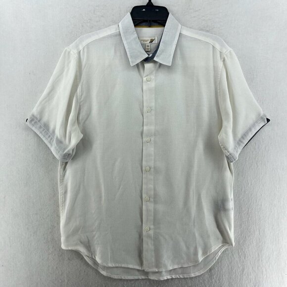 Fundamental Coast Los Angeles Other - Fundamental Coast Los Angeles Shirt Mens M White Button Up Short Sleeves Woven